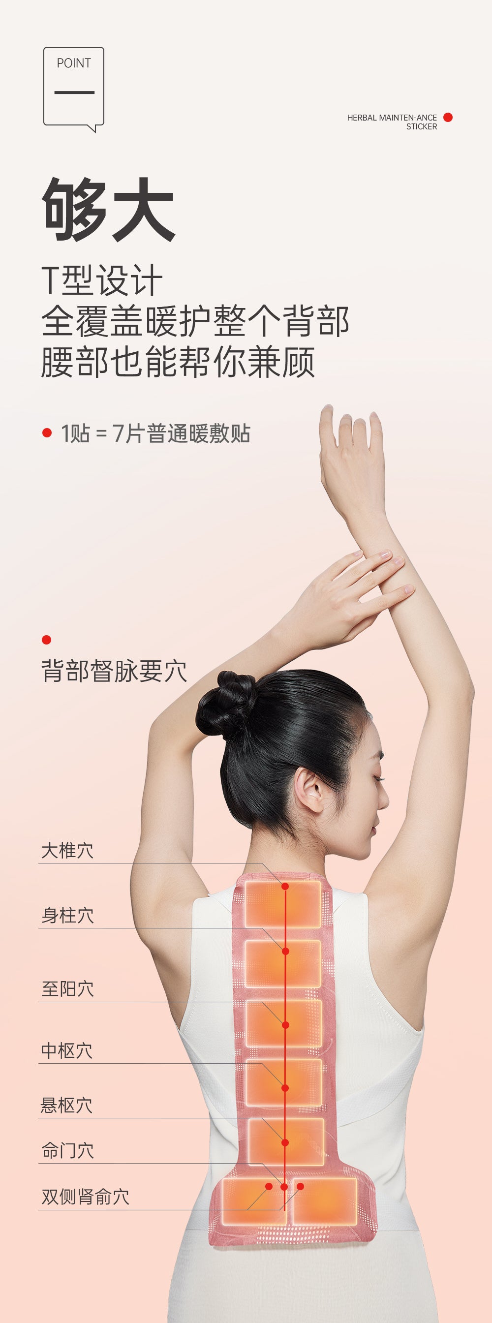 governor meridian warm compresssticker精油督脉暖敷贴(1*2片)